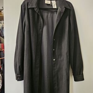 Black Button-Up Long Coat Monterrey By Koret